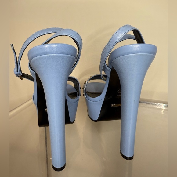 Gucci Studded Platform Sandals Baby Blue Size 37 - Picture 10 of 14